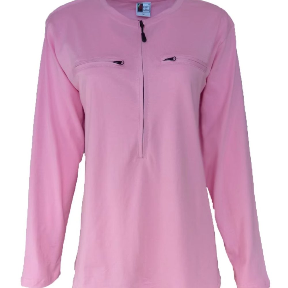 Women's long sleeve 5 zipper Easy Port Access Chemo Shirt - Best Gift fo…